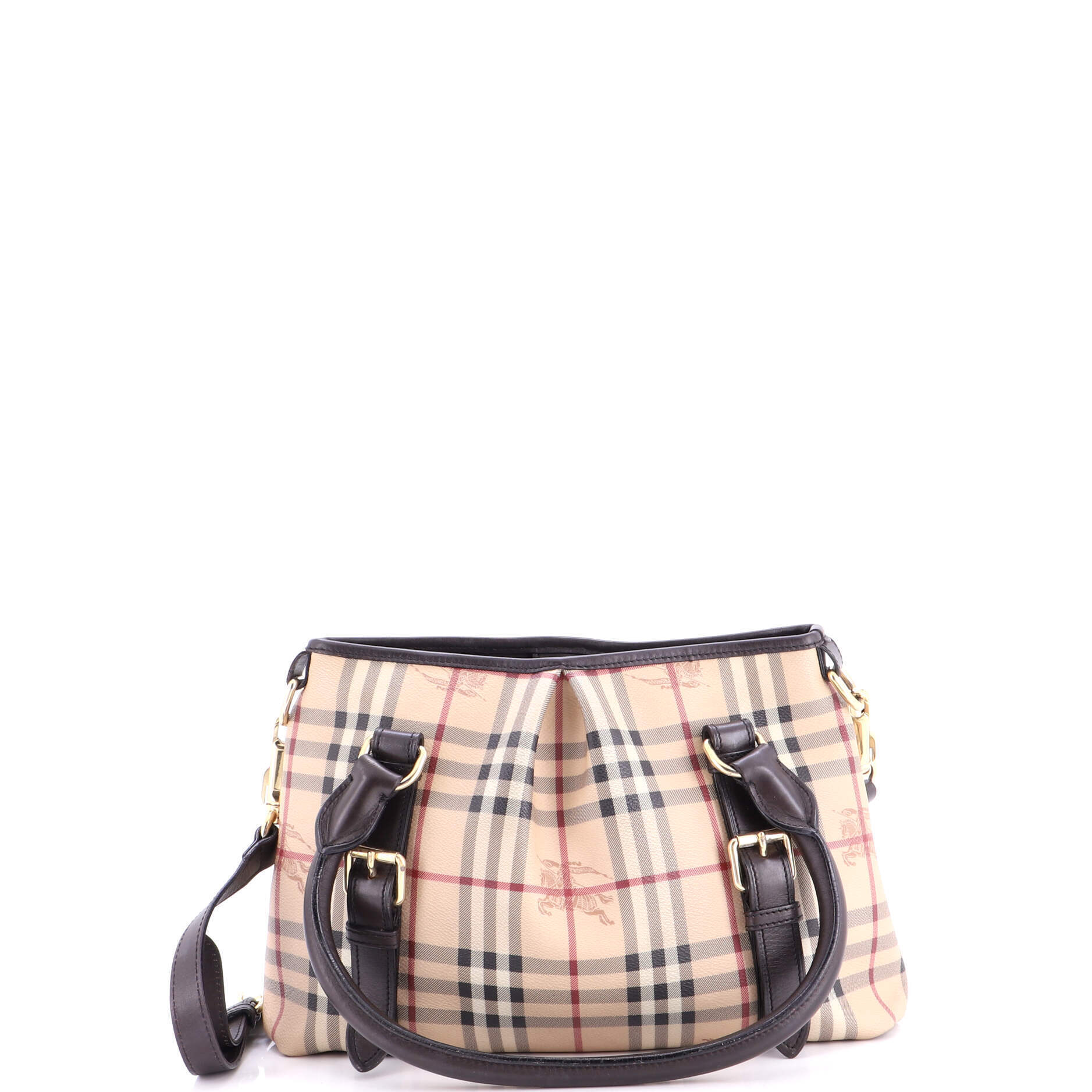 Burberry Small Northfield Convertible Tote Haymarket Coated Canvas